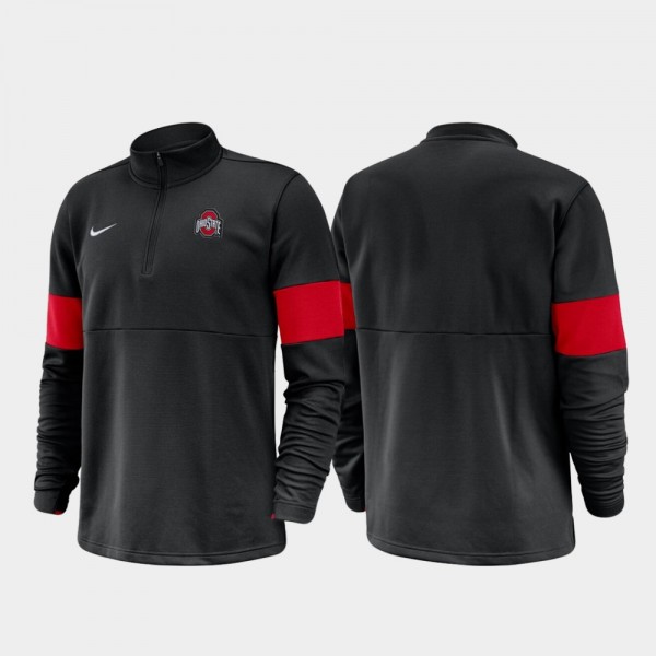 Ohio State Buckeyes Men's Black Half-Zip Performance 2019 Coaches Sideline College Football Jacket 2404OTIX4